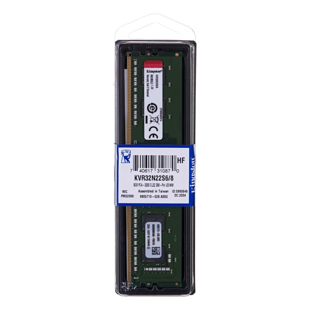 Operatīvā atmiņa Kingston KVR32N22S6/8 8 GB 3200 MHz DDR4 CL22 (PAMKINDR40895)