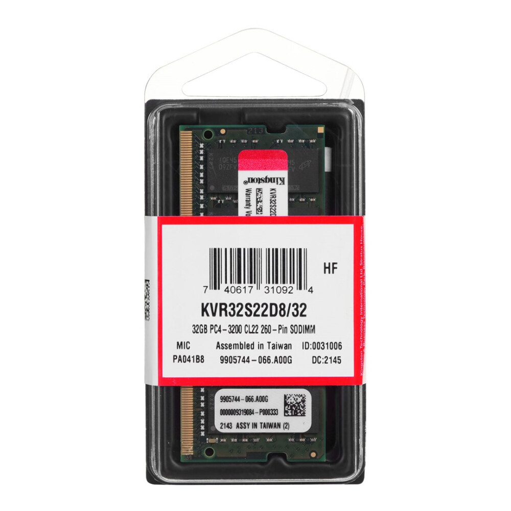 Operatīvā atmiņa Kingston ValueRAM 32 GB 3200 MHz DDR4 CL22 (PAMKINSOO0217)