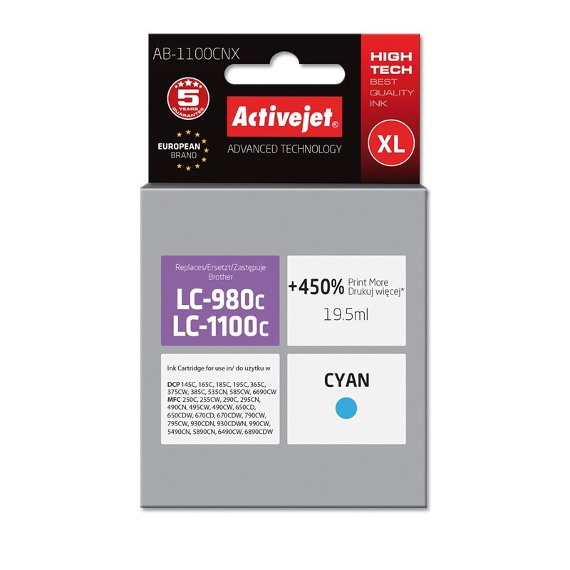 Activejet AB-1100CNX ink for Brother 19.5 ml cyan (EXPACJABR0018)