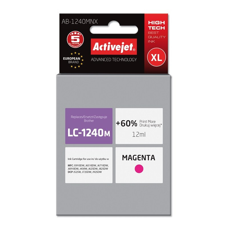 Activejet AB-1240MNX ink for Brother 12 ml magenta (EXPACJABR0031)