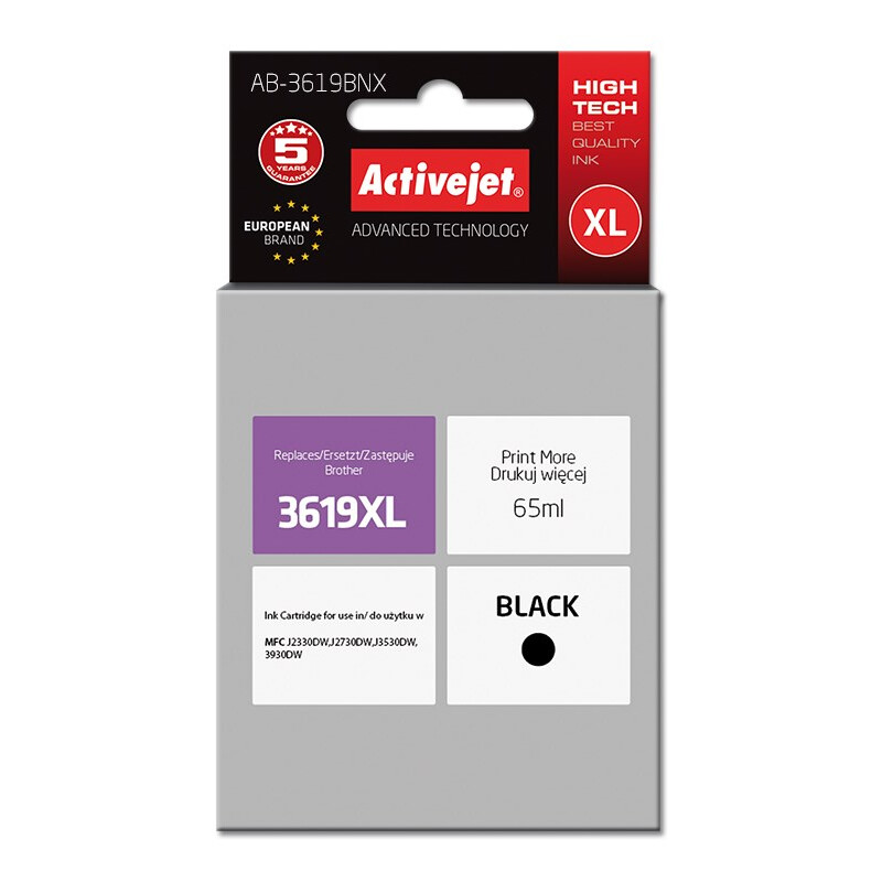 Activejet AB-3619BNX ink for Brother 65 ml black (EXPACJABR0089)