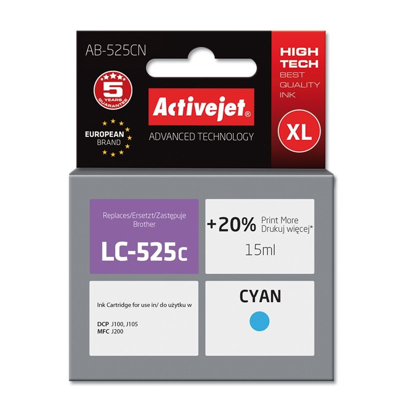 Activejet AB-525CN Ink for Brother 15 ml cyan (EXPACJABR0062)