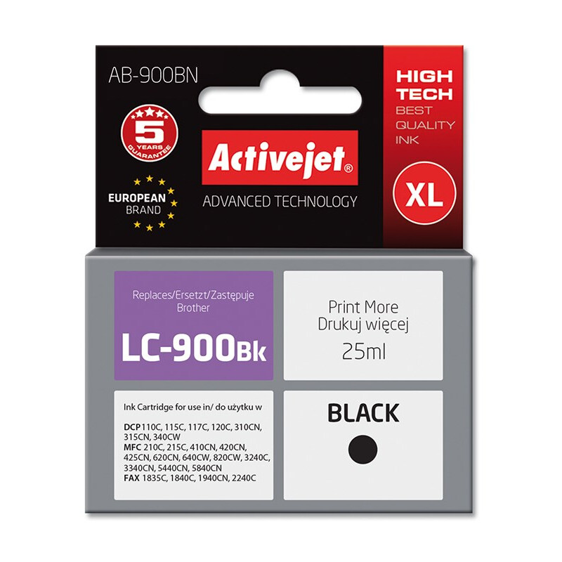 Activejet AB-900BN Ink for Brother 25 ml black (EXPACJABR0001)