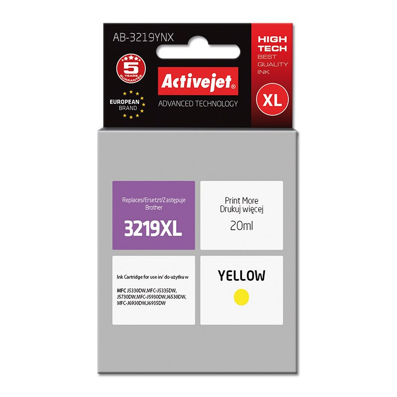 Activejet AB-3219YNX Ink  for Brother 20 ml yellow (EXPACJABR0088)