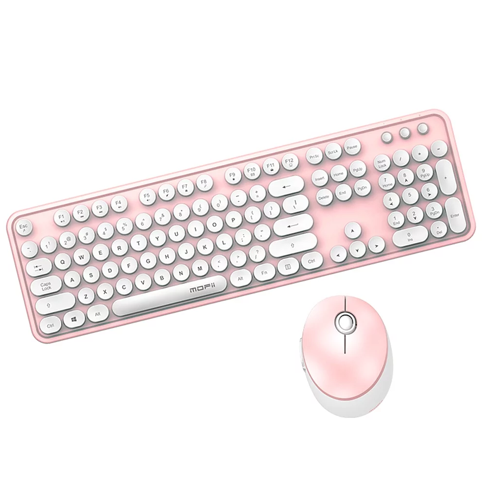 Tastatūra + pele MOFII Wireless set Sweet 2.4G White-Pink (SMK-623387AG WP)