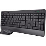 Tastatūra + pele Trezo Universal RF Wireless QWERTY US English Black (PERTRUKLM0013)