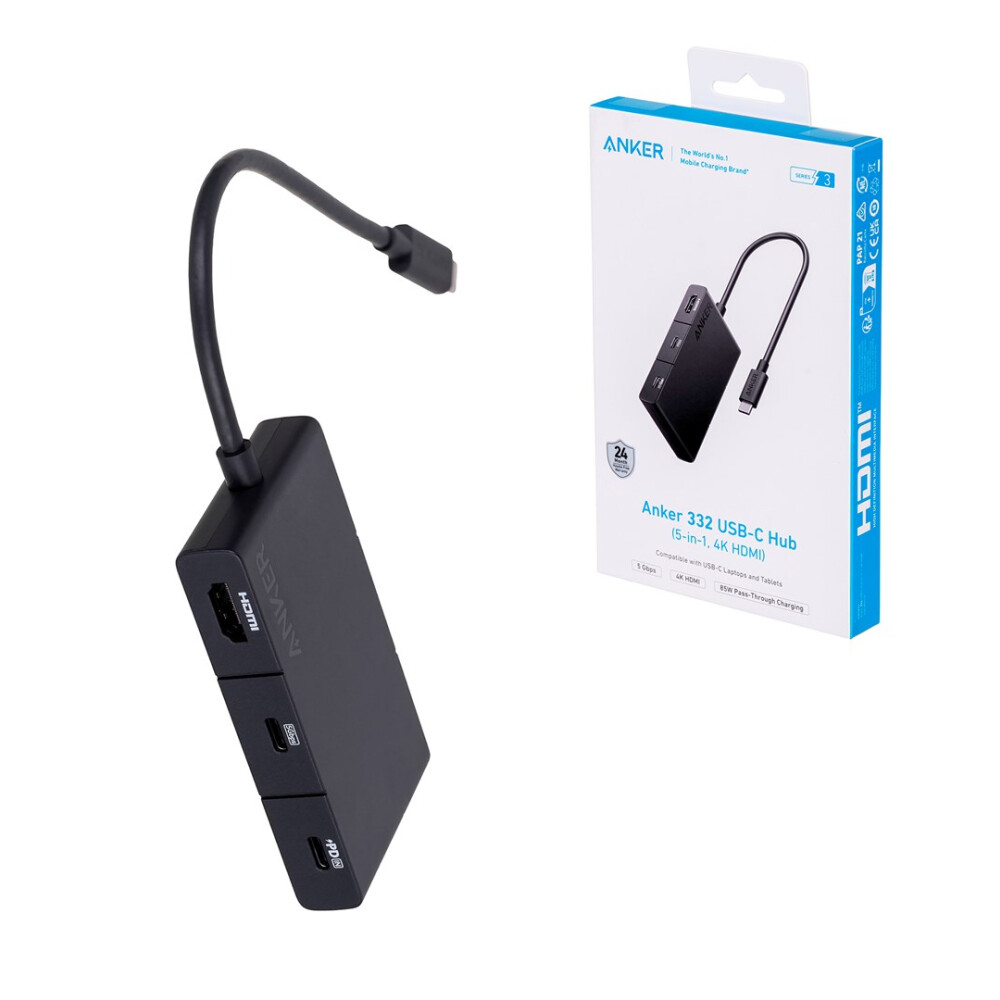 Anker 332 USB 3.2 Gen 1 Type-C Black (PERANRHUB0002)