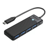 Adapteris Hub 4in1 Orico USB A3.0x4 (PAPW4A-C3-015-BK-EP)