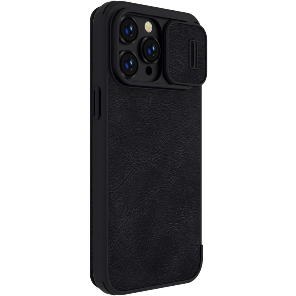 Futrālis Case Nillkin Qin Pro Leather for iPhone 14 Pro black (Q-PRO-L-C iP-14 PRO BLACK)