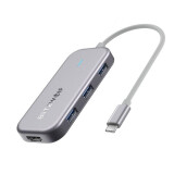 USB centrmezgls 7in1 Blitzwolf BW-TH5 Hub USB-C to 3xUSB 3.0, HDMI, USB-C PD, SD, microSD (BW-TH5)