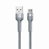 Kabelis USB Micro Jany Alloy, 1m, 2.4A (silver) (31061)