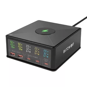 Adapteris Charger Blitzwolf 868H, 2xUSB-A, 3xUSB type-C black (868H)