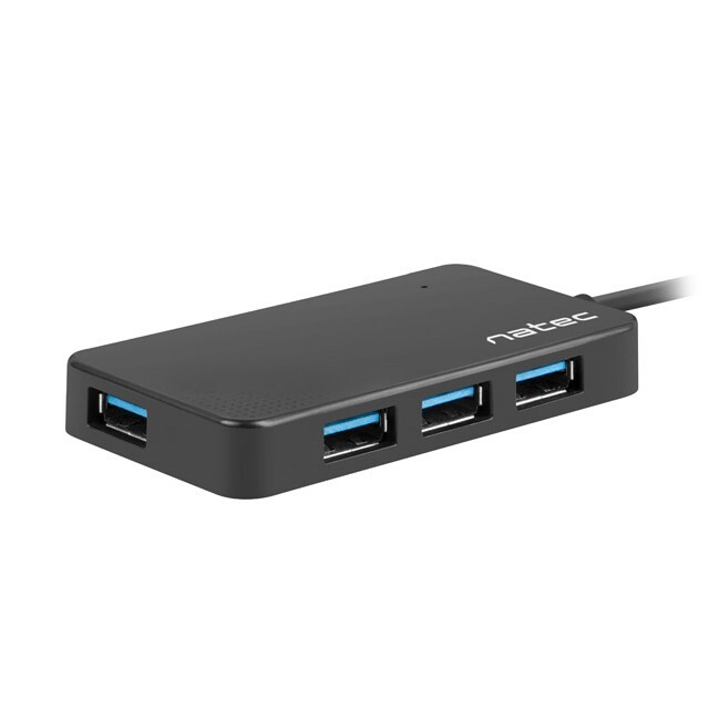 NATEC Hub USB 3.0 Moth (4 ports, black) (PERNATHUB0007)