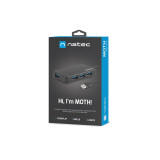 NATEC Hub USB 3.0 Moth (4 ports, black) (PERNATHUB0007)