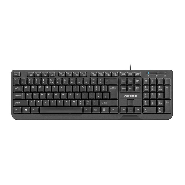 Tastatūra NATEC TROUT SLIM USB, ENG BLACK (PERNATKLA0067)