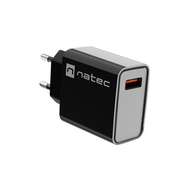 NATEC MAINS RIBERA USB-A 18W BLACK (LADNATSIC0004)