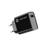 NATEC MAINS RIBERA USB-A 18W BLACK (LADNATSIC0004)