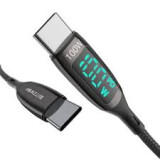 Kabelis USB-C to USB-C cable BlitzWolf BW-TC23, with display black (BW-TC23 1.8m)