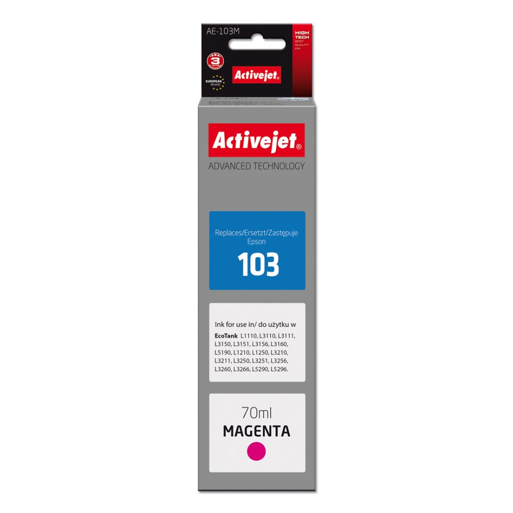 Activejet AE-103M Ink cartridge (replacement for Epson 103 C13T00S34A; Supreme; 70 ml; magenta) (EXPACJAEP0317)