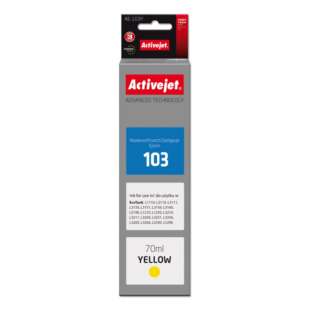 Activejet AE-103Y ink (replacement Epson 103 C13T00S44A; Supreme; 70 ml; yellow) (EXPACJAEP0318)