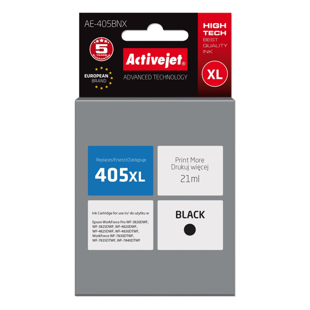 Activejet AE-405BNX ink (replacement for Epson 405XL C13T05H14010; Supreme; 21ml; black) (AE-405BNX)