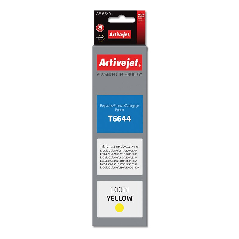 Activejet AE-664Y ink (replacement for Epson T6644; Supreme; 100 ml; yellow) (EXPACJAEP0290)