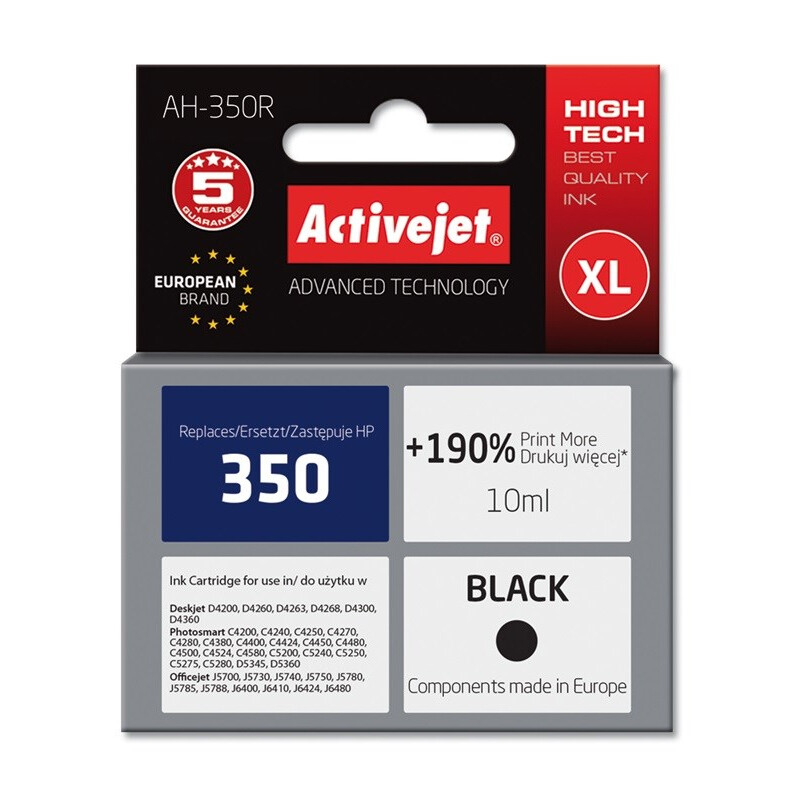 Activejet AH-350R ink (replacement for HP 350 CB335EE; Premium; 10 ml; black) (EXPACJAHP0188)