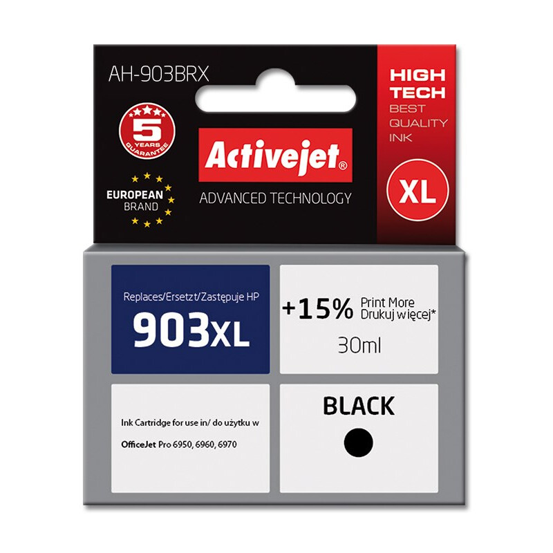 Activejet AH-903BRX ink (replacement for HP 903XL T6M15AE; Premium; 30 ml; black) (EXPACJAHP0270)