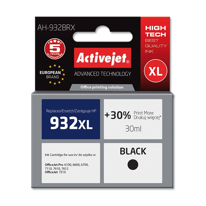 Activejet AH-932BRX ink (replacement for HP 932XL CN053AE; Premium; 30 ml; black) (EXPACJAHP0205)