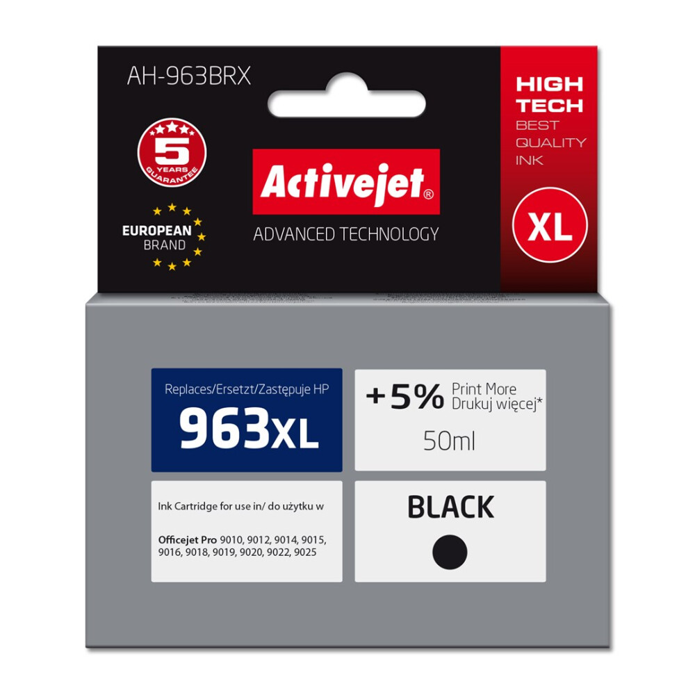 Activejet AH-963BRX Ink Cartridge (replacement for HP 963XL 3JA30AE; Premium; 2100 pages; 50 ml, black) (EXPACJAHP0343)