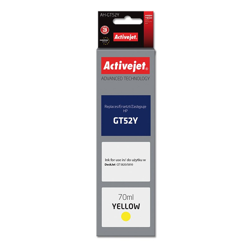 Activejet AH-GT52Y ink (replacement for HP GT-52Y M0H56AE; Supreme; 70 ml; yellow) (EXPACJAHP0291)