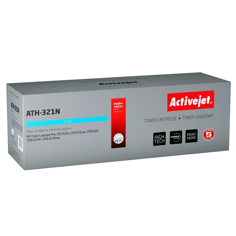 Activejet ATH-321N Toner (replacement for HP 128A CE321A; Supreme; 1300 pages; cyan) (EXPACJTHP0088)