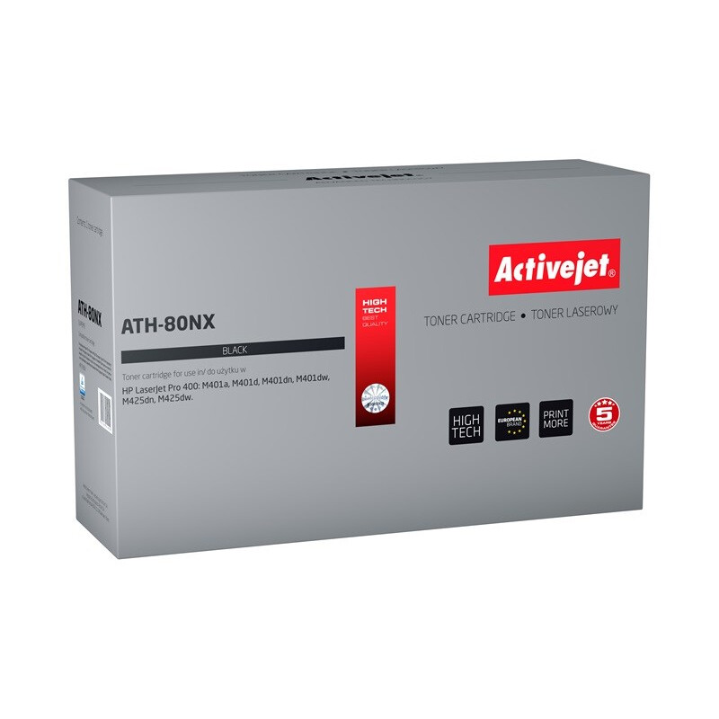 Activejet ATH-80NX toner (replacement for HP 80X CF280X; Supreme; 6900 pages; black) (EXPACJTHP0150)