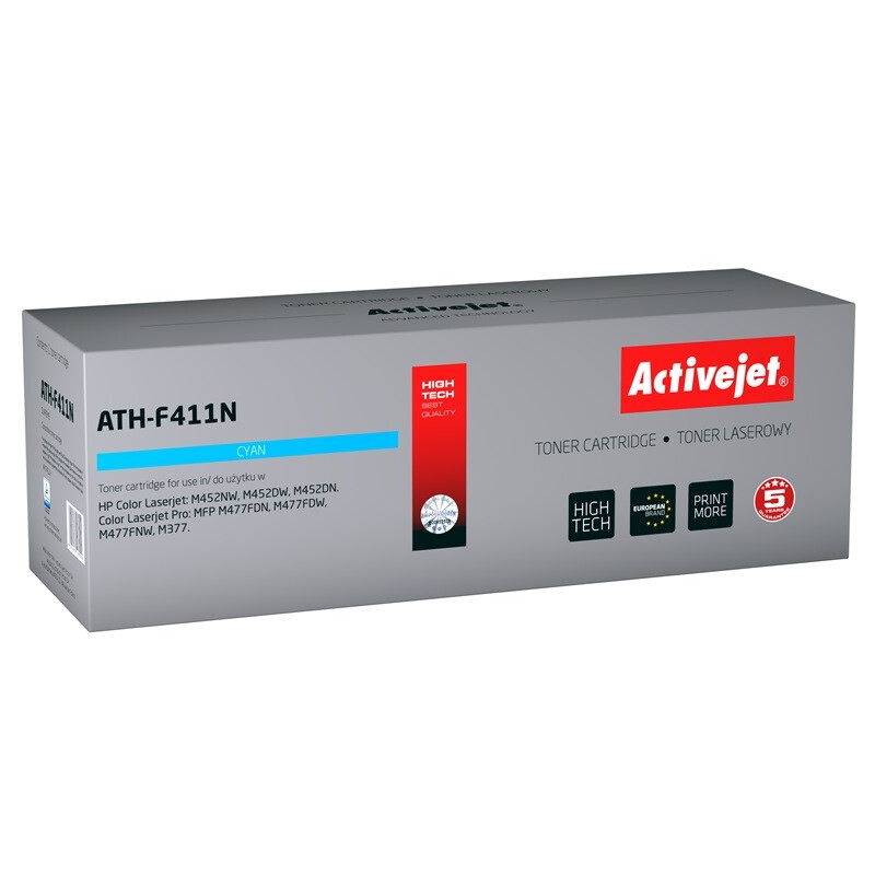 Activejet ATH-F411N toner (replacement for HP 410A CF411A; Supreme; 2300 pages; cyan) (EXPACJTHP0361)