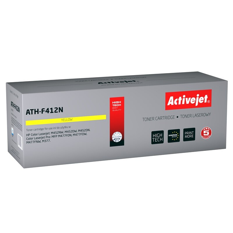 Activejet ATH-F412N toner (replacement for HP 410A CF412A; Supreme; 2300 pages; yellow) (EXPACJTHP0362)