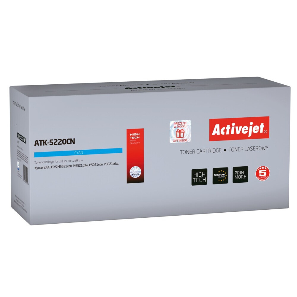 Activejet ATK-5220CN toner for Kyocera printer; Kyocera TK-5220C replacement; Supreme; 1200 pages; cyan (EXPACJTKY0109)