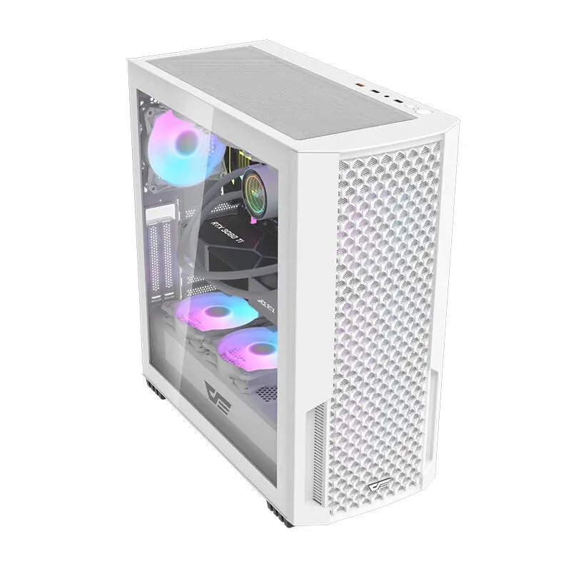 Datoru korpuss Computer case Darkflash DF2100 + 4 ARGB fans white (DF2100 White)