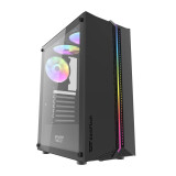 Datoru korpuss Computer case Darkflash DK151 LED with 3 fan black (DK151 Black)