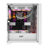 Datoru korpuss Computer case Darkflash DRX70 GLASS + 4 RGB fans white (DRX70 GLASS WHITE)