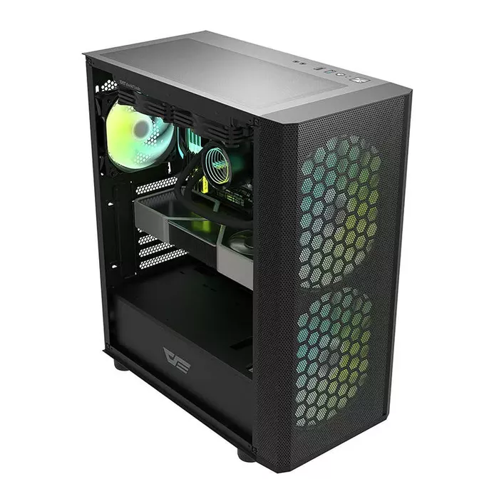 Datoru korpuss Darkflash DK360 Computer case + 4 ARGB fans black (DK360 BLACK)