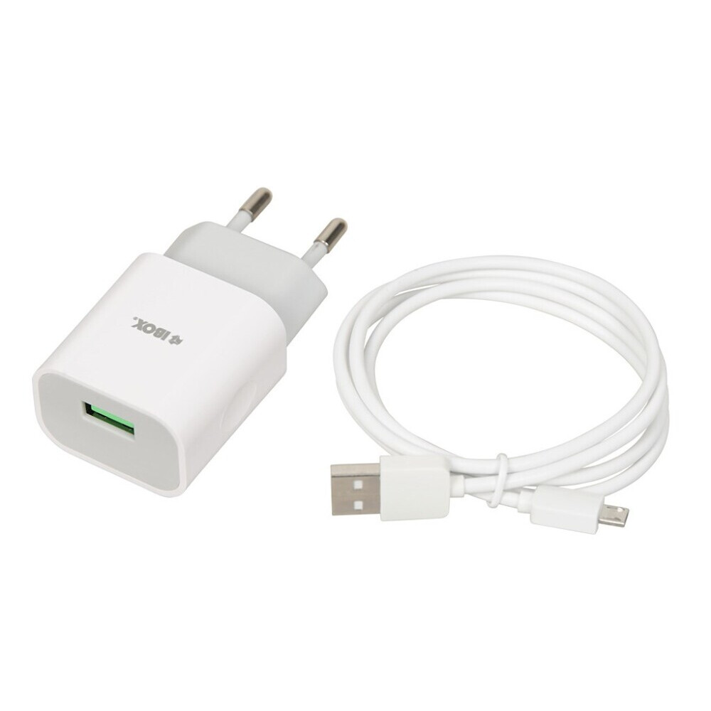 iBOX C-41 USB 2A, 1 USB port, microUSB cable, White (LADIBOSIC0012)