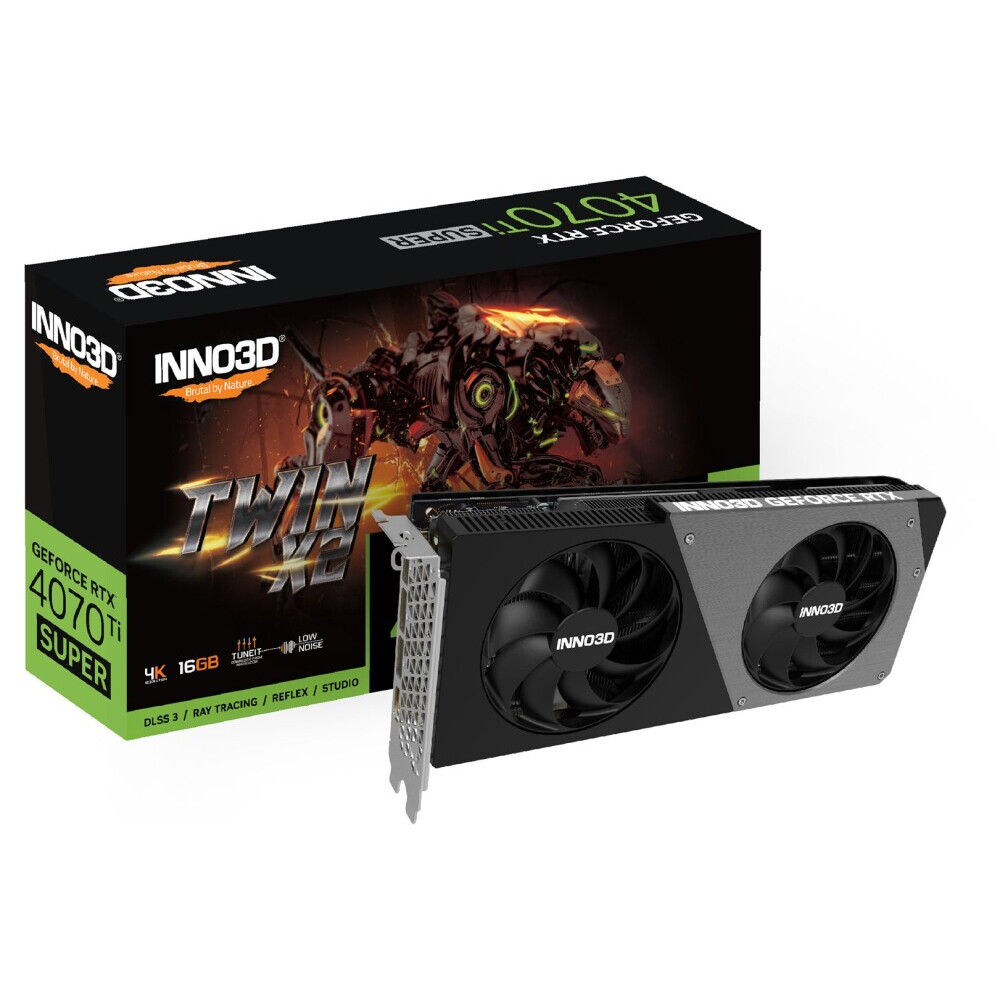 Videokarte Inno3D GEFORCE RTX 4070 Ti SUPER TWIN X2 NVIDIA 16 GB GDDR6X (VGAIN3NVD0096)