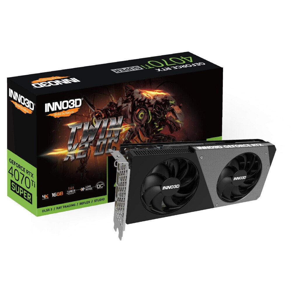 Videokarte Inno3D GEFORCE RTX 4070 Ti SUPER TWIN X2 OC NVIDIA 16 GB GDDR6X (VGAIN3NVD0095)