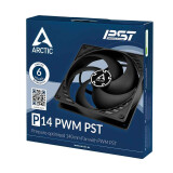 Korpusa dzesētājs Arctic Cooling P14 PWM PST Black/Black (ACFAN00125A)