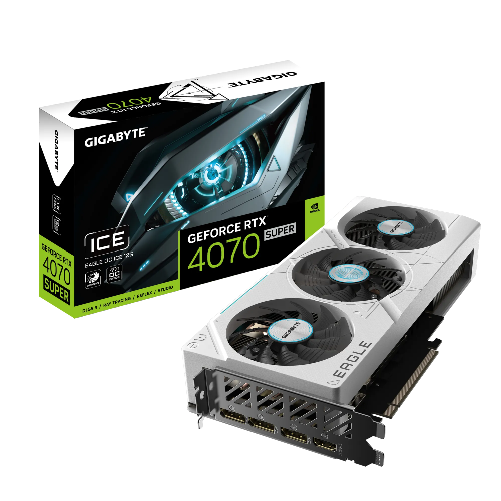 Videokarte GIGABYTE RTX4070 SUPER EAGLE OC ICE 12GB (GV-N407SEAGLEOC ICE-12GD)