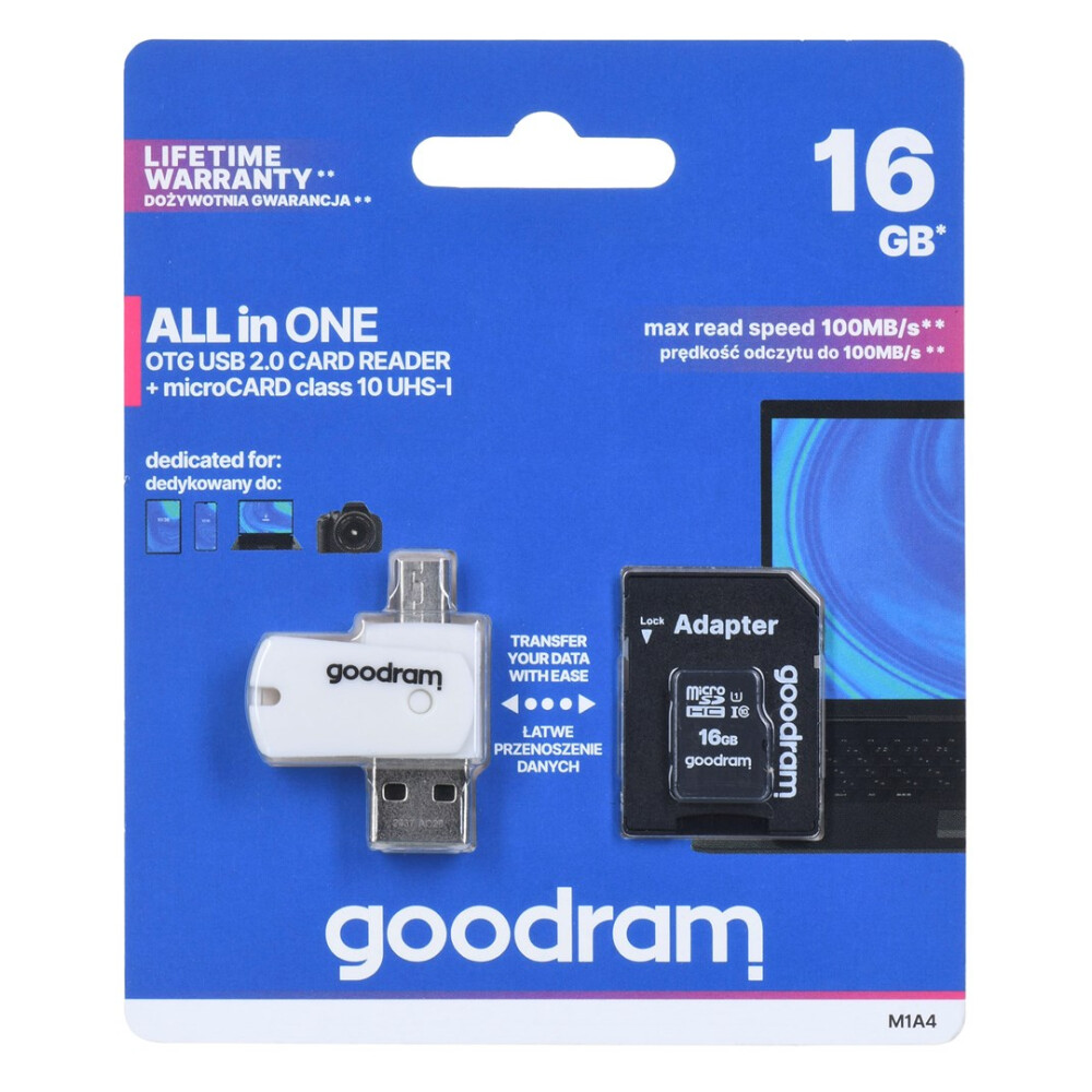 Atmiņas kartes Goodram 16 GB MicroSDHC (M1A4-0160R12)