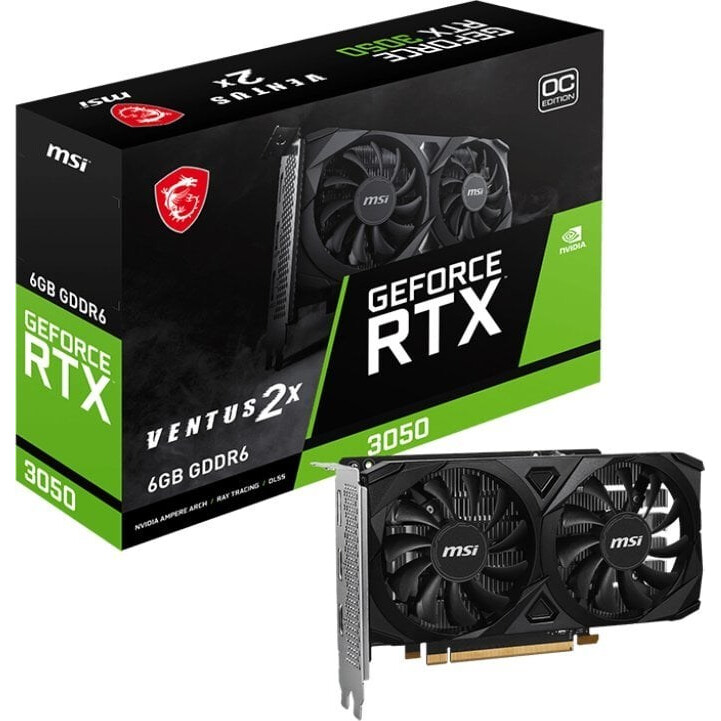 Videokarte MSI GeForce RTX 3050 VENTUS 2X E 6GB GDDR6 OC (V812-055R)