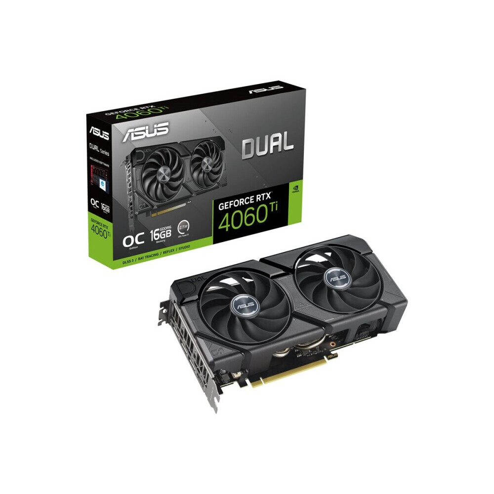 Videokarte ASUS Dual GeForce RTX 4060 Ti EVO OC 16GB GDDR6 (90YV0JH8-M0NA00)