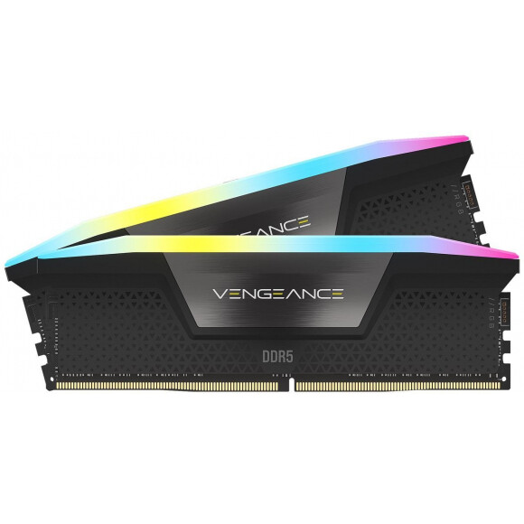 Operatīvā atmiņa Corsair Vengeance RGB Black 32GB DDR5 6400MHz CL36 KIT of 2x16GB (CMH32GX5M2B6400C36)