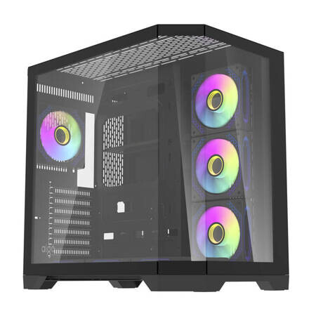 Datoru korpuss Darkflash FT418 PRO Middle Tower + 7 aRGB fans black (FT418 PRO Black)